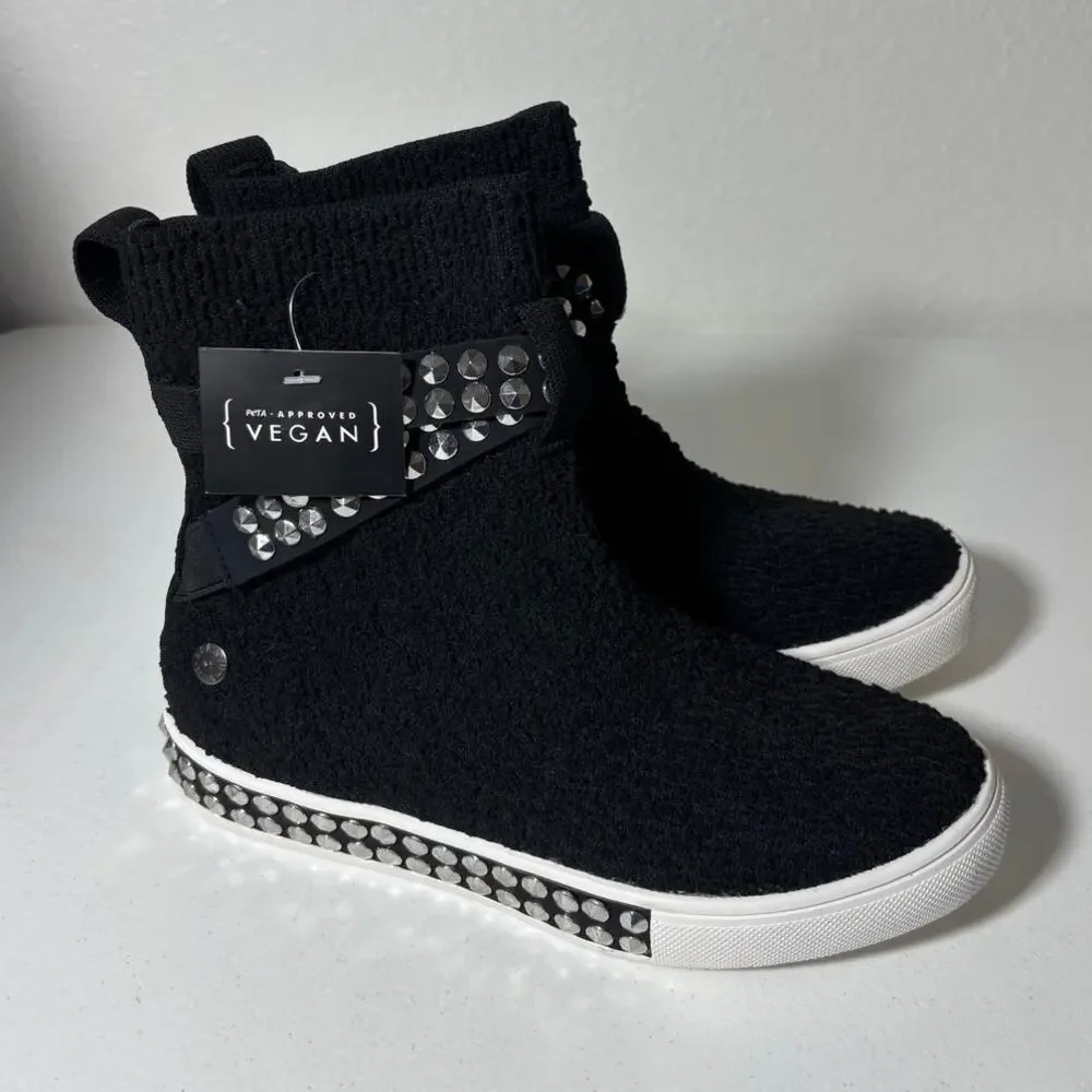 Bernie Mev NWT Girls' Size 4 (EU 35) Pelican Black Ankle Stretch Slip-On Booties